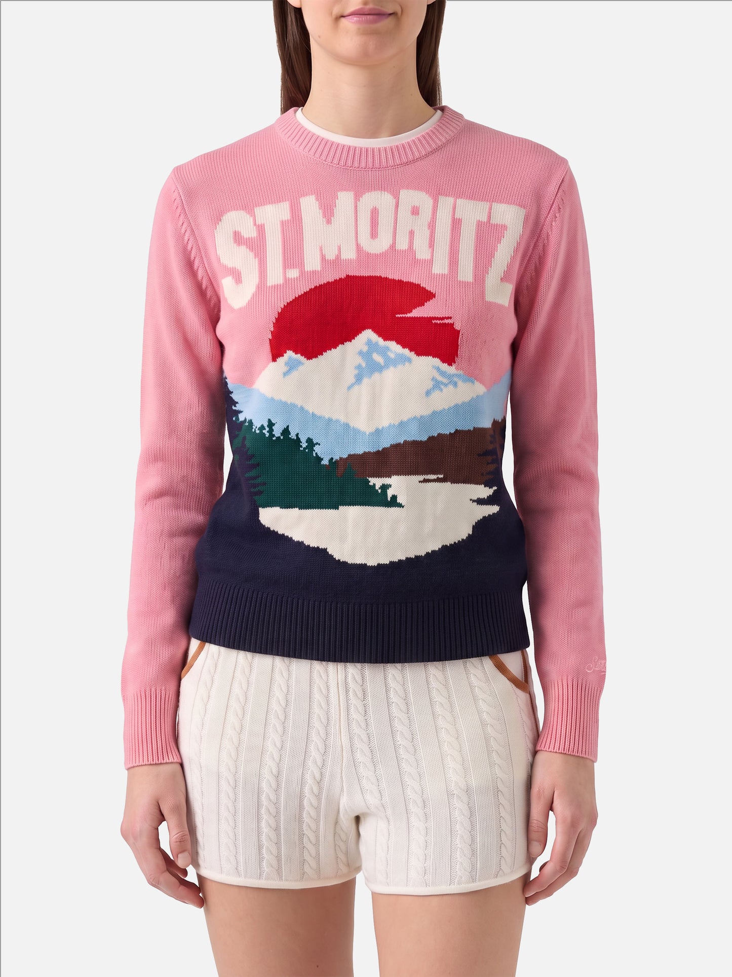 Maglione New Queen con stampa St. Moritz