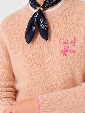 Maglione New Queen Soft beige con ricamo Out of office