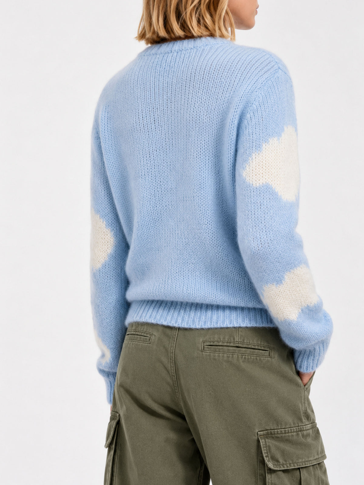 Maglia New Queen Soft con ricamo Non ci piove azzurra