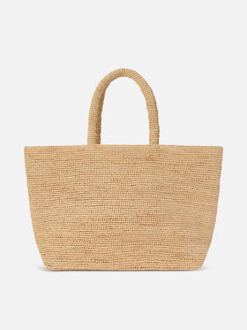 Beach raffia bag with embroidered logo