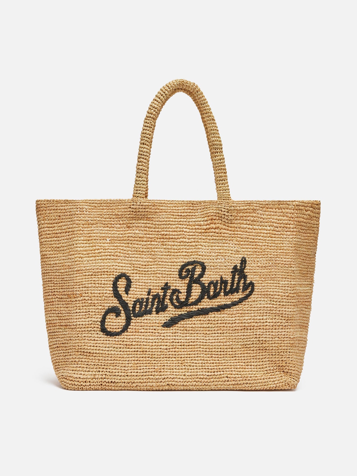 Beige Raffia Beach bag with cotton pouch - MC2 Saint Barth