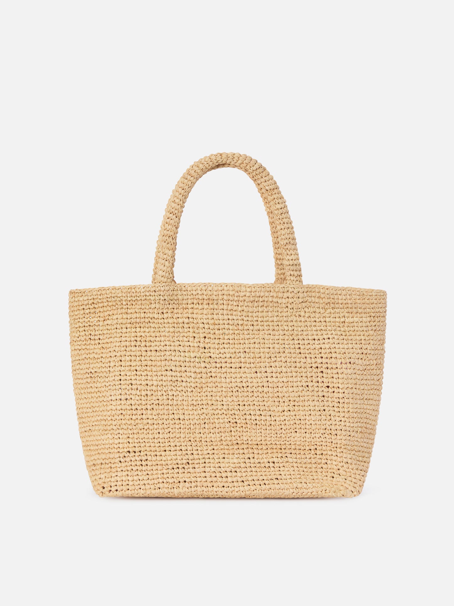 Beach medium raffia bag with Saint Tropez embroidery