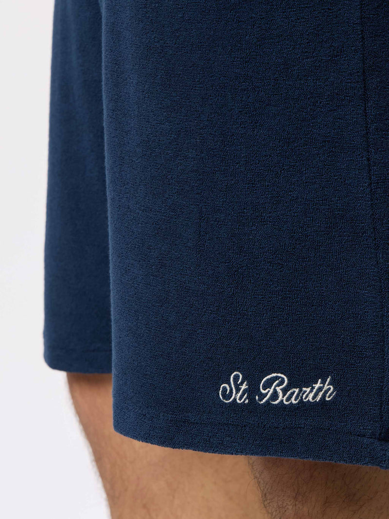 Bermuda da uomo in spugna blu navy Rande Sponge