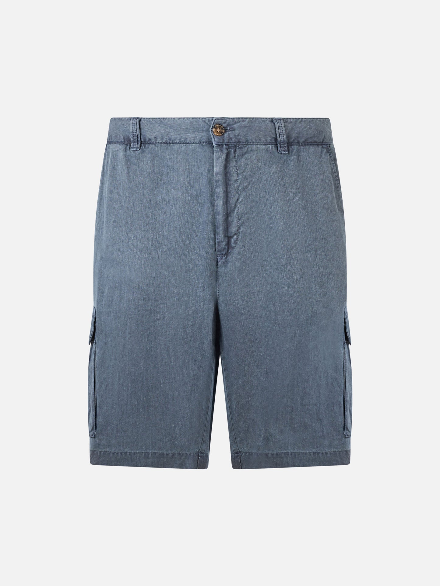 Marineblaue Herren-Bermudashorts aus Leinen von Rodi