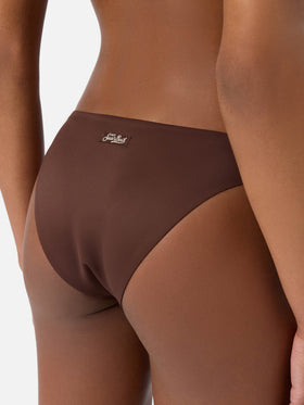 Reanna bikini bottoms in brown soft technical fabric