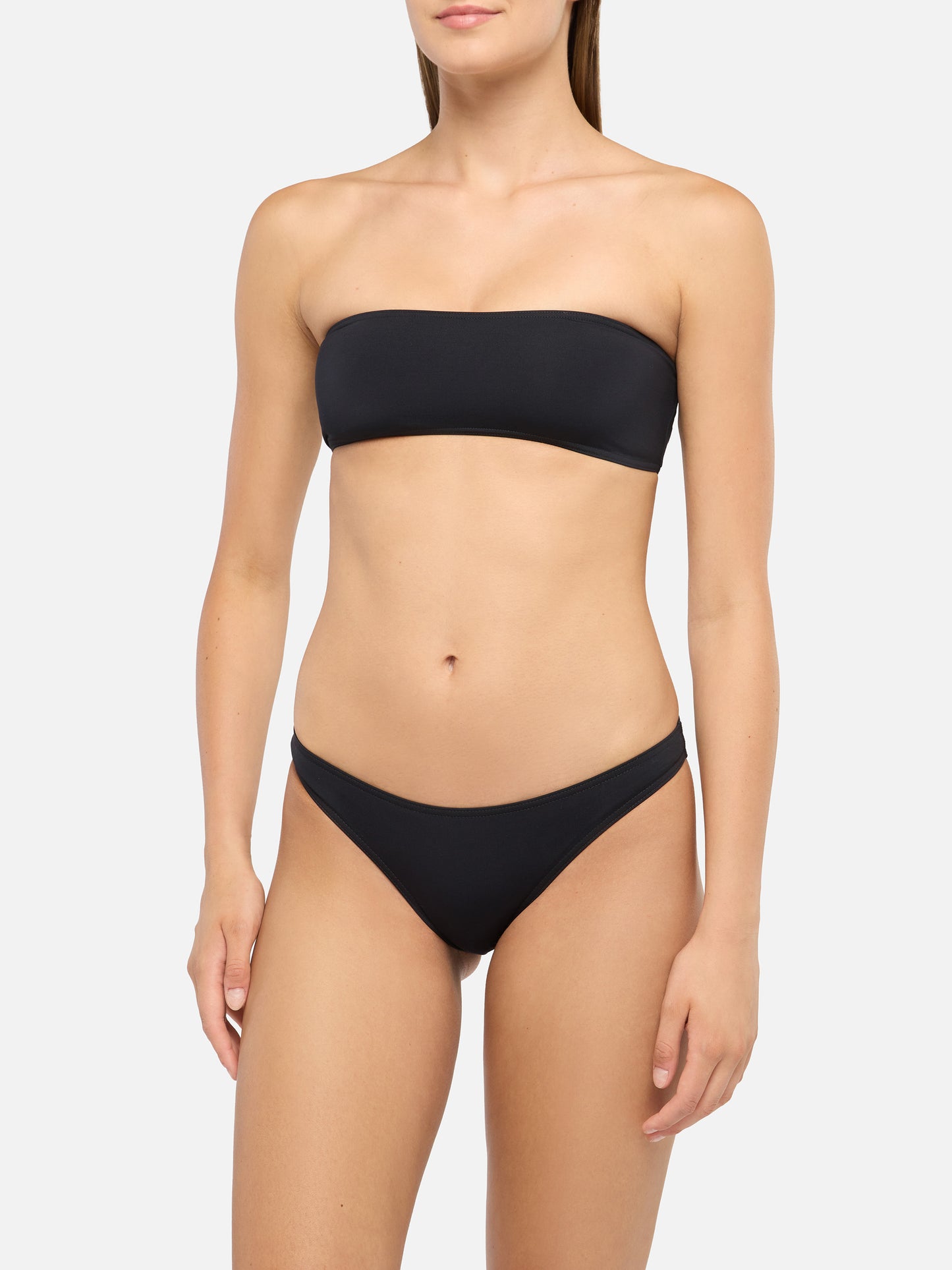 Maia high-waist black swim briefs - Rebby black bandeau top