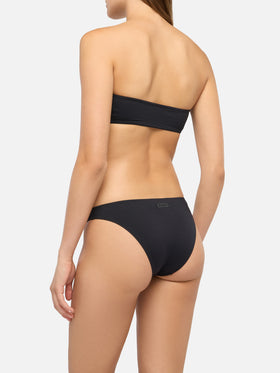 Maia high-waist black swim briefs - Rebby black bandeau top