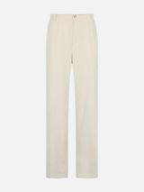 Woman beige corduroy pants Rebella