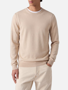 Pull beige Regent en 100 % MERINO WOOL 