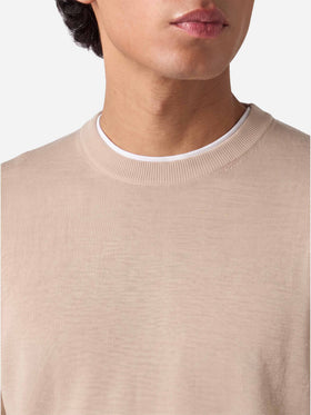 Pull beige Regent en 100 % MERINO WOOL 