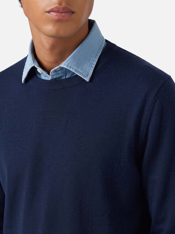 Maglione Regent Light blu navy in lana merino
