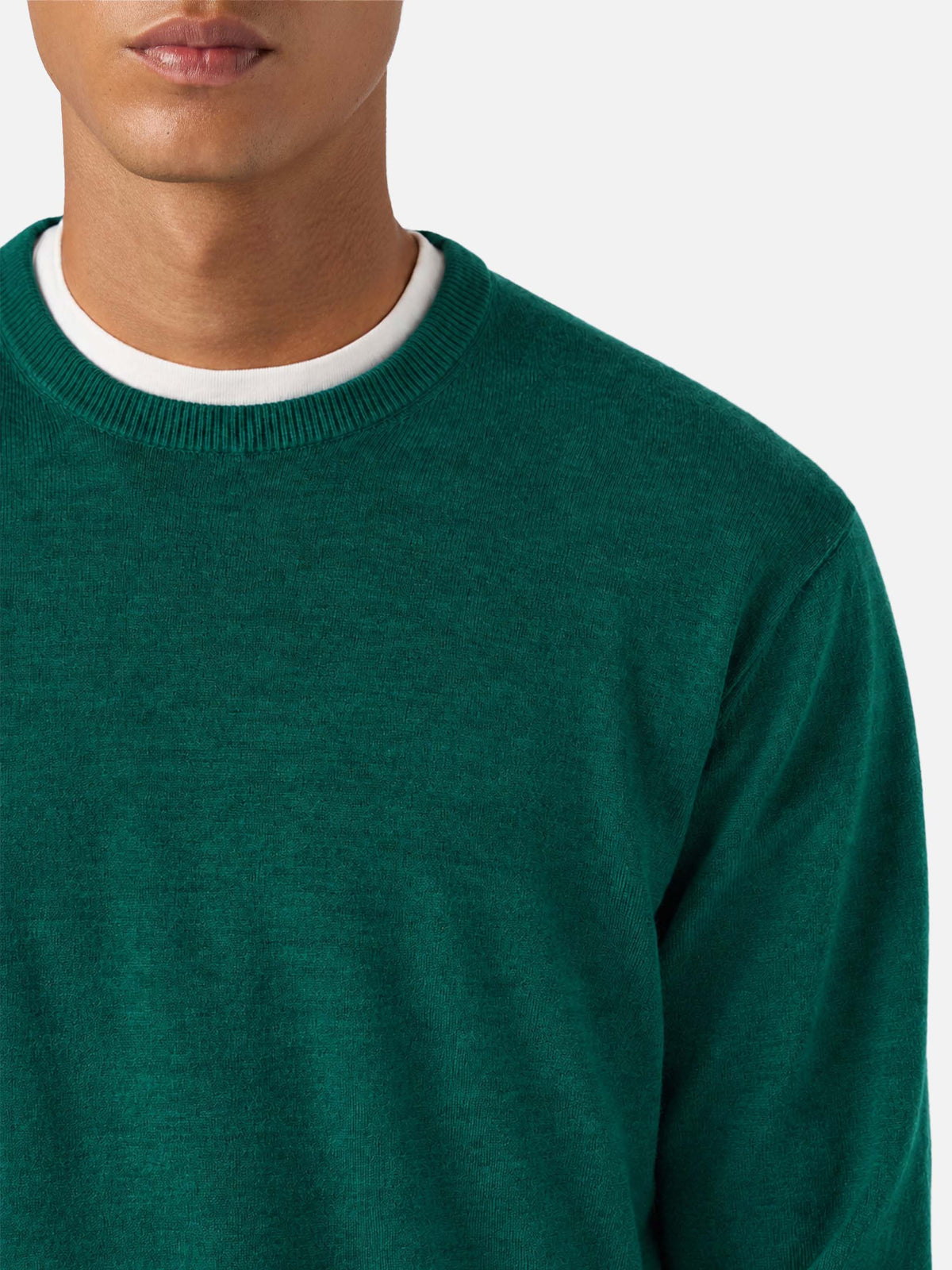 Maglione Regent Light verde scuro in lana merino