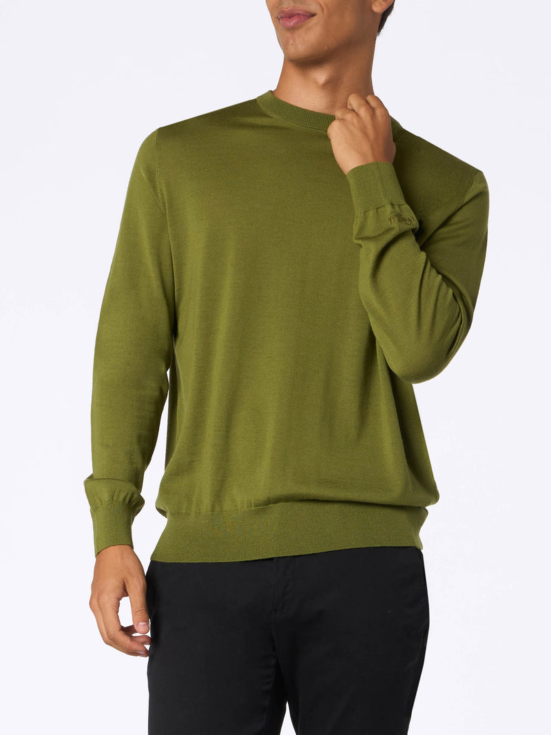 Man Regent pistacchio merino wool sweater