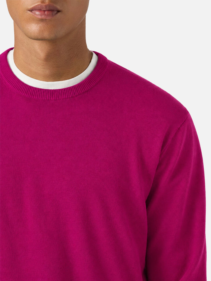 Suéter de cuello redondo Regent en 100% lana merino peony 