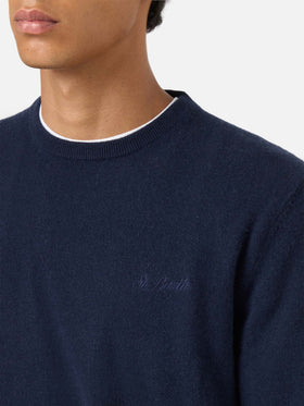 Crewneck sweater Regent in navy blue BLENDED CASHMERE