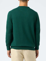 Man British green blended cashmere crewneck sweater Regent