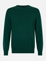 Man British green blended cashmere crewneck sweater Regent