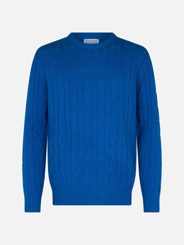 Man bluette blended cashmere crewneck sweater Regent