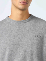 Man mélange grey blended cashmere crewneck sweater Regent