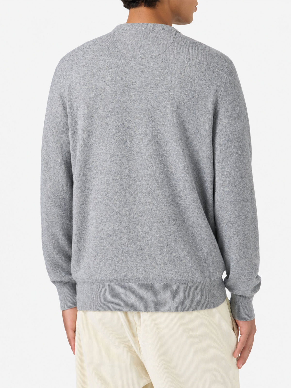 Crewneck-Pullover Regent in Mélange-Grau BLENDED CASHMERE 