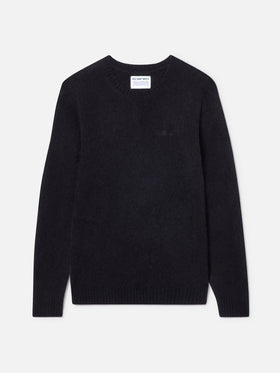 Rundhalspullover Regent in Schwarz STRETCH ALPACA 