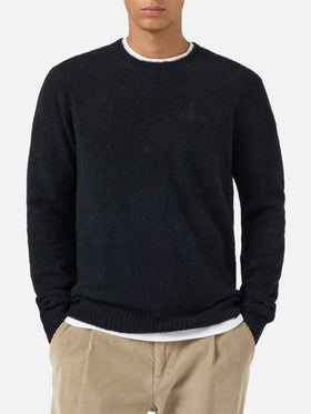 Maglione girocollo Regent in ALPACA STRETCH nera
