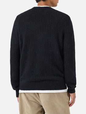 Maglione girocollo Regent in ALPACA STRETCH nera