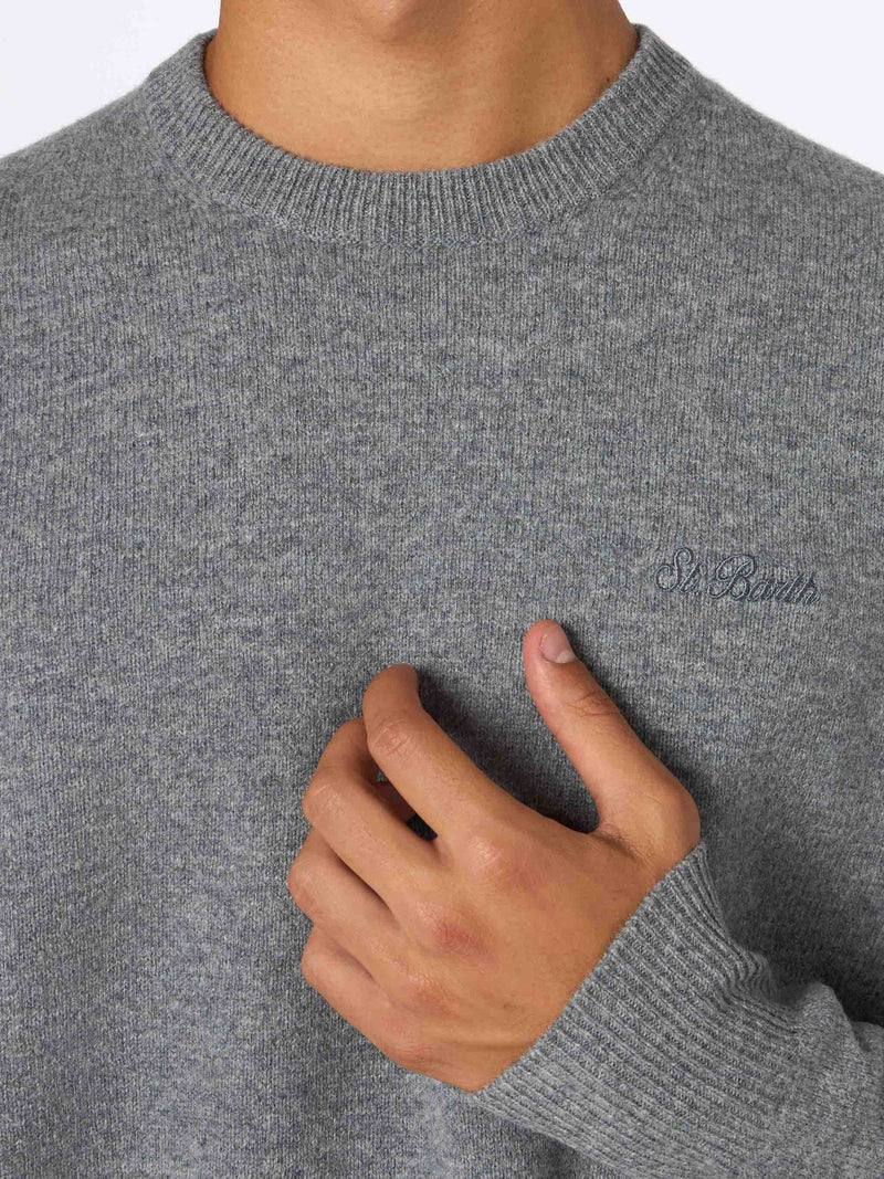 Regent Pullover aus Lambswool in Melange-Grau für Herren