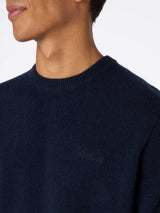 Maglione da uomo blu navy in lambswool Regent