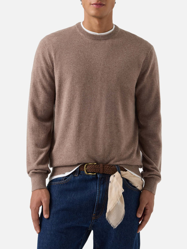 Sudadera con cuello redondo Regent en camel 
