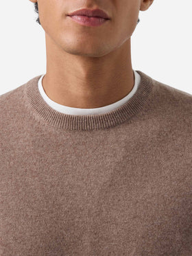 Sudadera con cuello redondo Regent en camel 