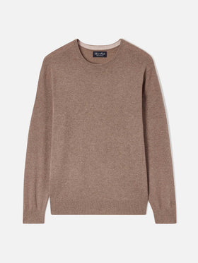 Sudadera con cuello redondo Regent en camel 