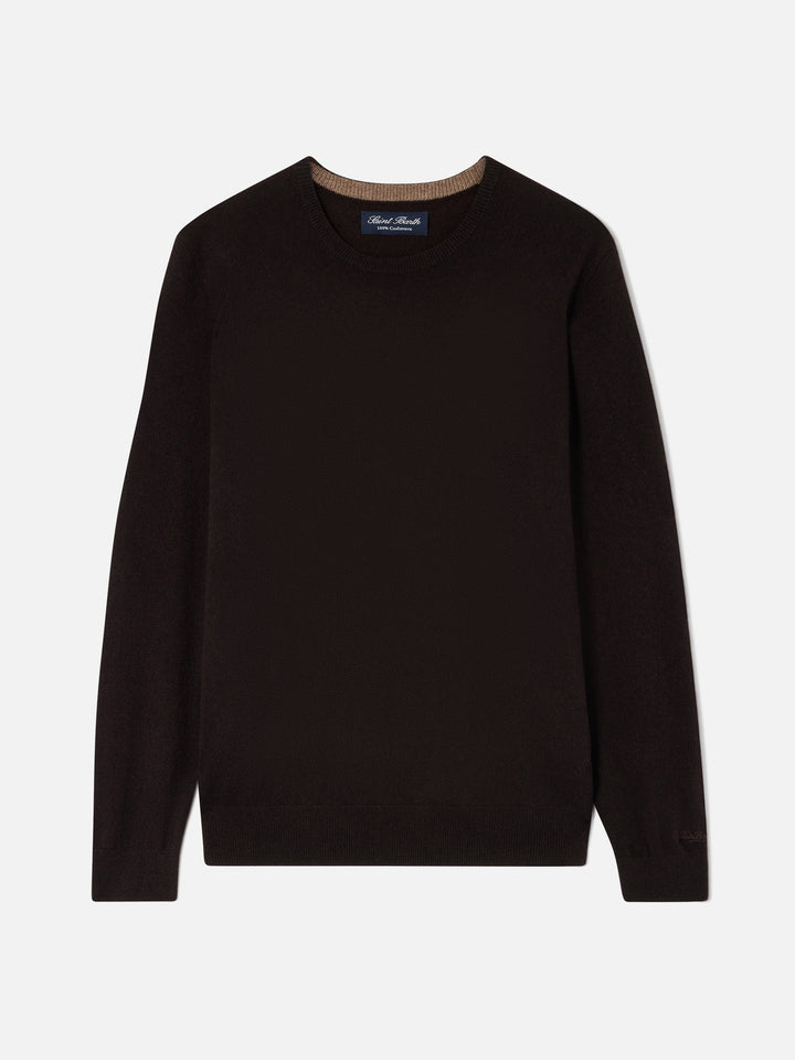Crewneck Regent aus braunem Cashmere 