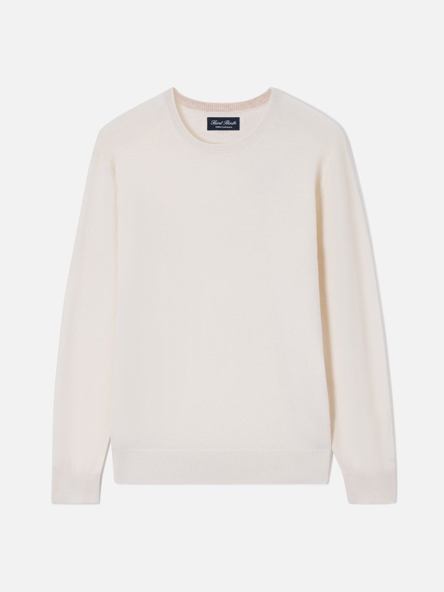 Crewneck Regent in white cashmere