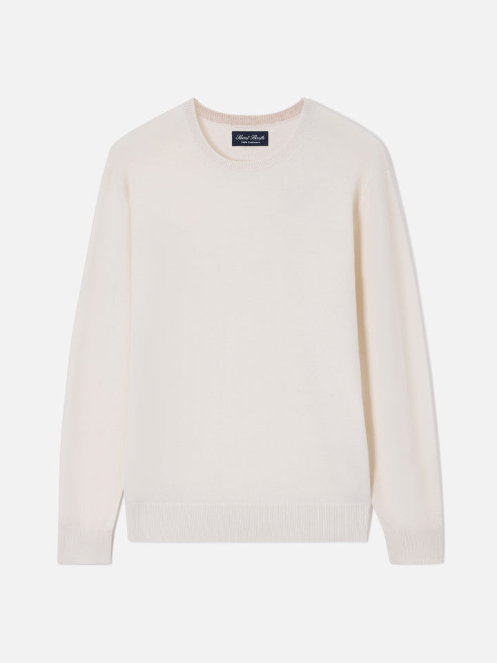 Crewneck Regent aus weißem Kaschmir 