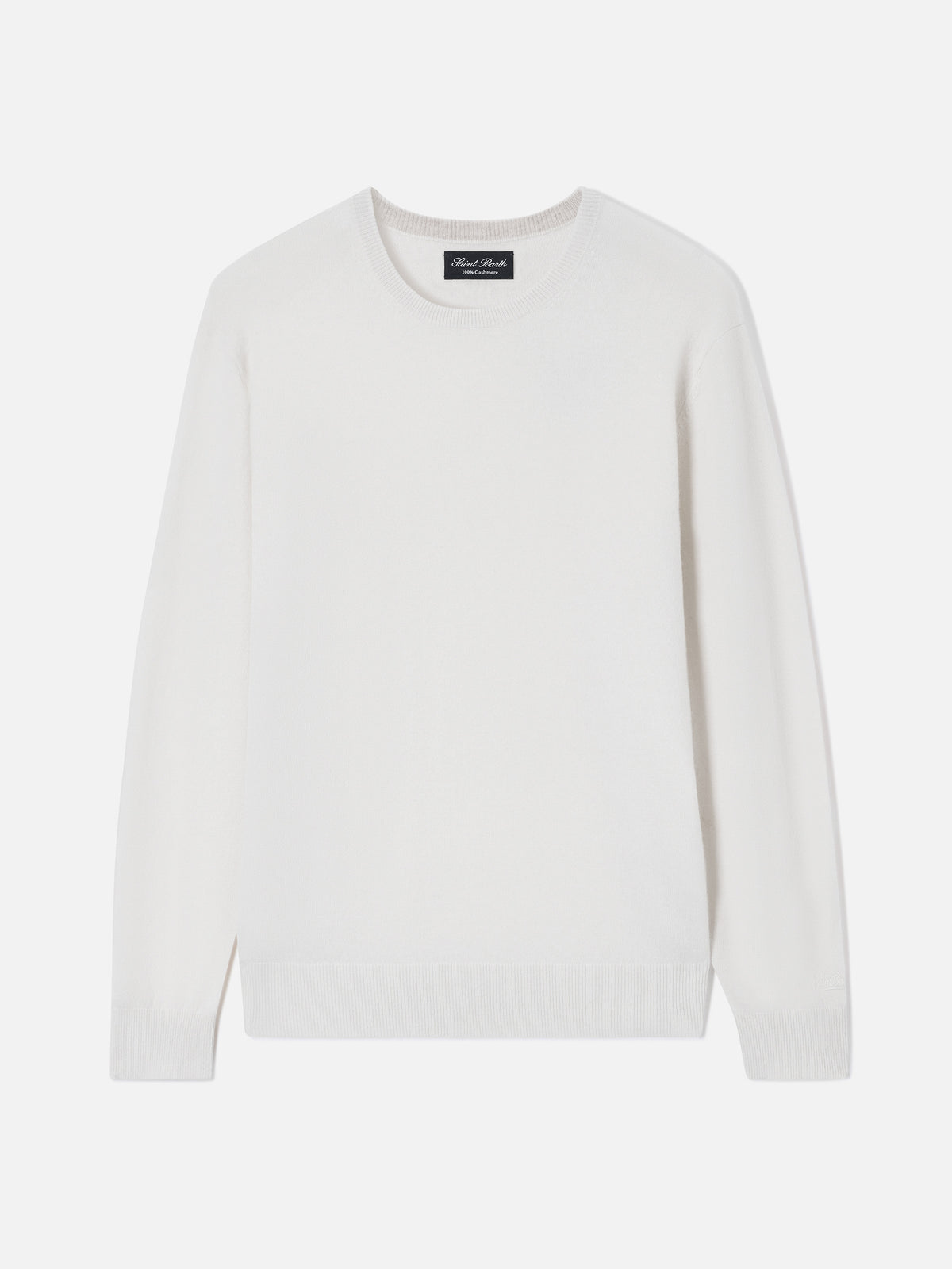 Pull col rond Regent en cachemire blanc 