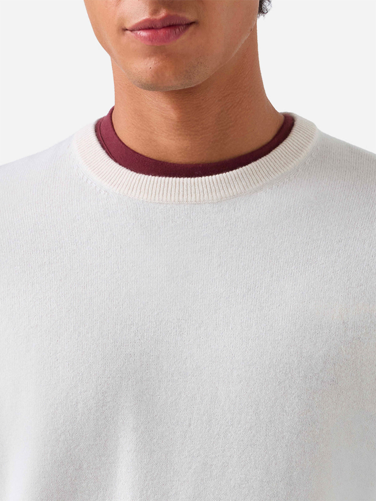 Crewneck Regent aus weißem Kaschmir 