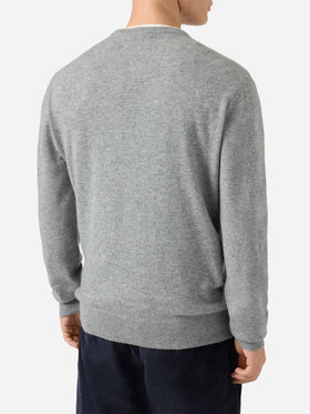 Maglione Regent in 100% CASHMERE grigio melange