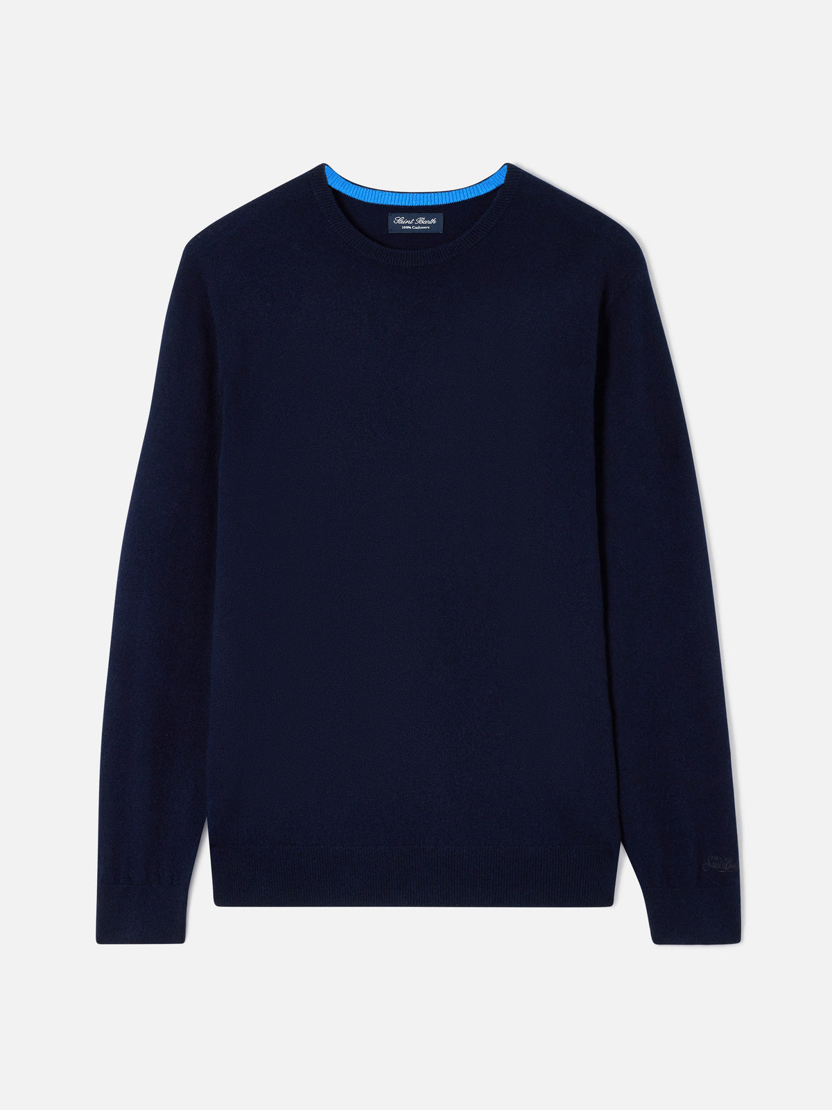 Maglia girocollo Regent blu navy in cashmere