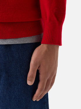 Maglia girocollo Regent rossa in cashmere