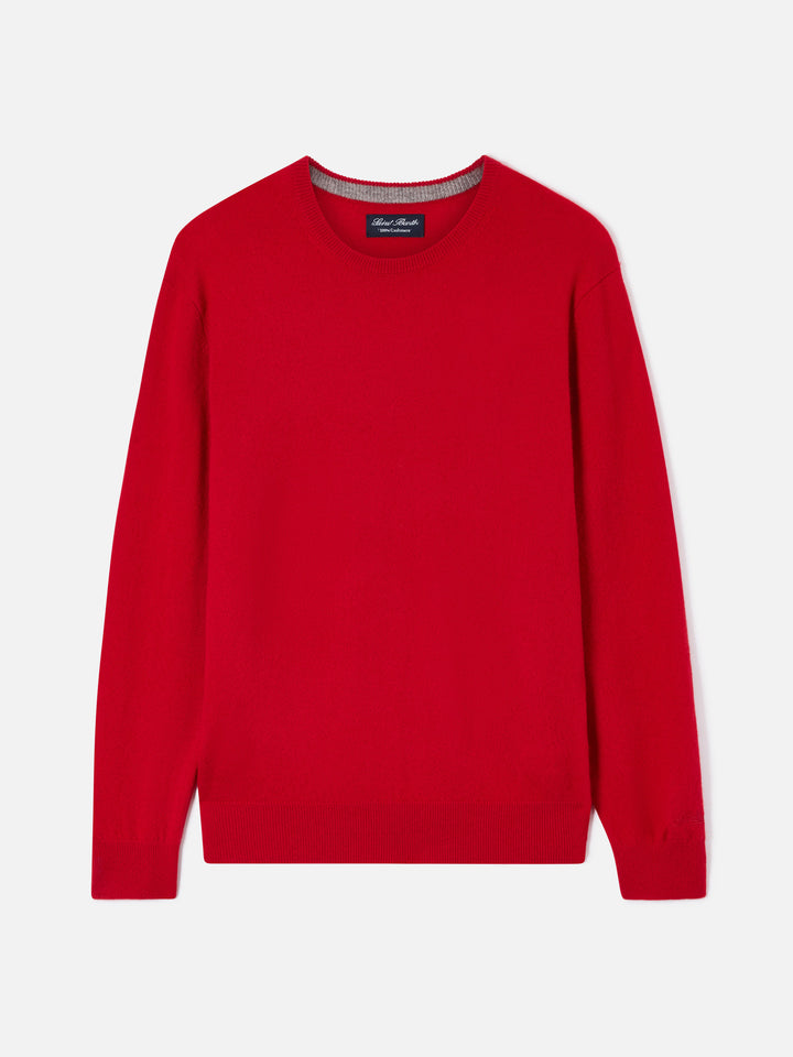 Crewneck Regent aus rotem Kaschmir 