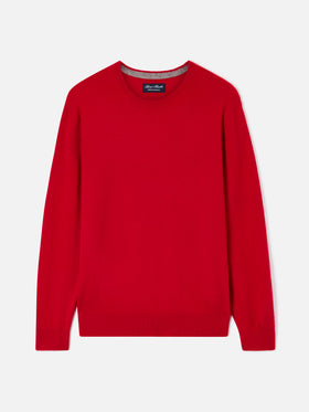 Crewneck Regent aus rotem Kaschmir 