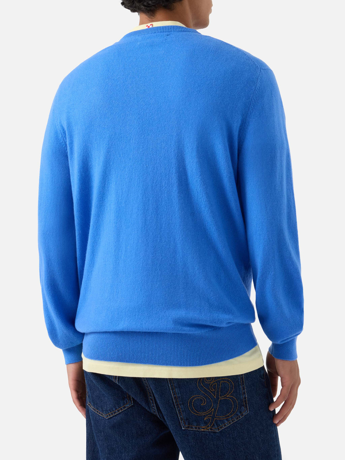 Crewneck Regent aus leuchtendem blue Kaschmir 