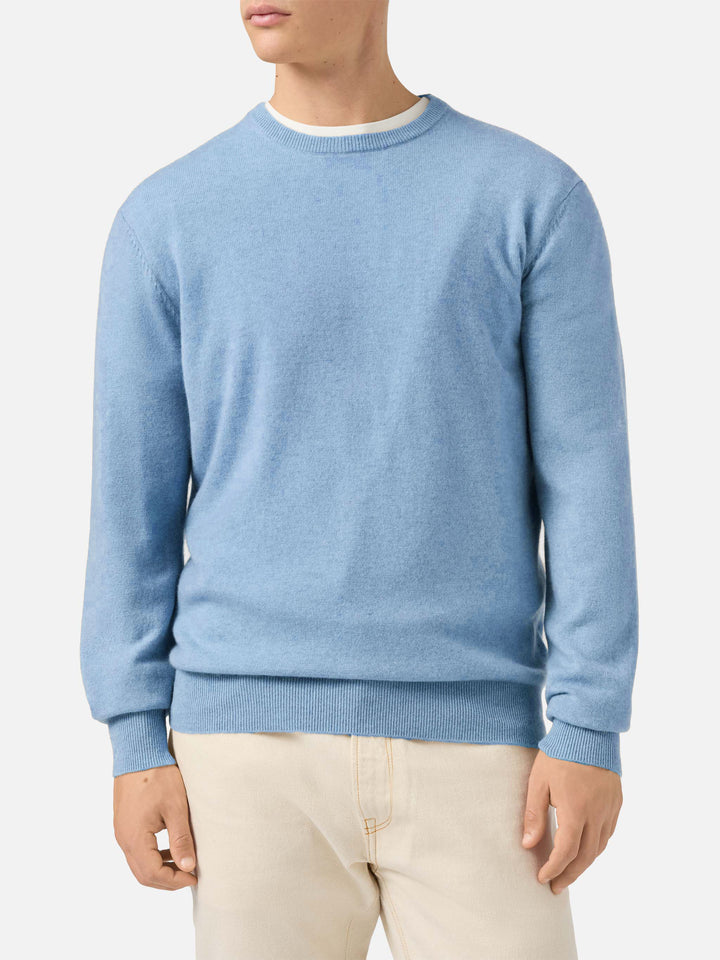 Maglione Regent in 100% CASHMERE azzurro