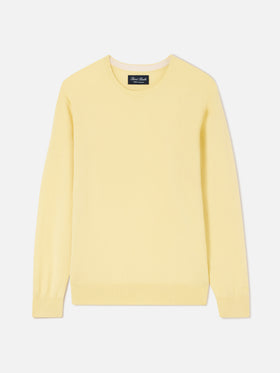 Pull Regent à col rond en cachemire jaune 