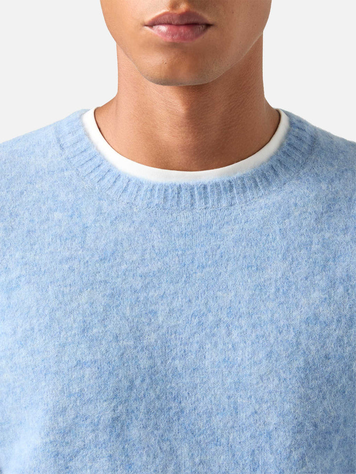 Light blue Regent alpaca blend crewneck