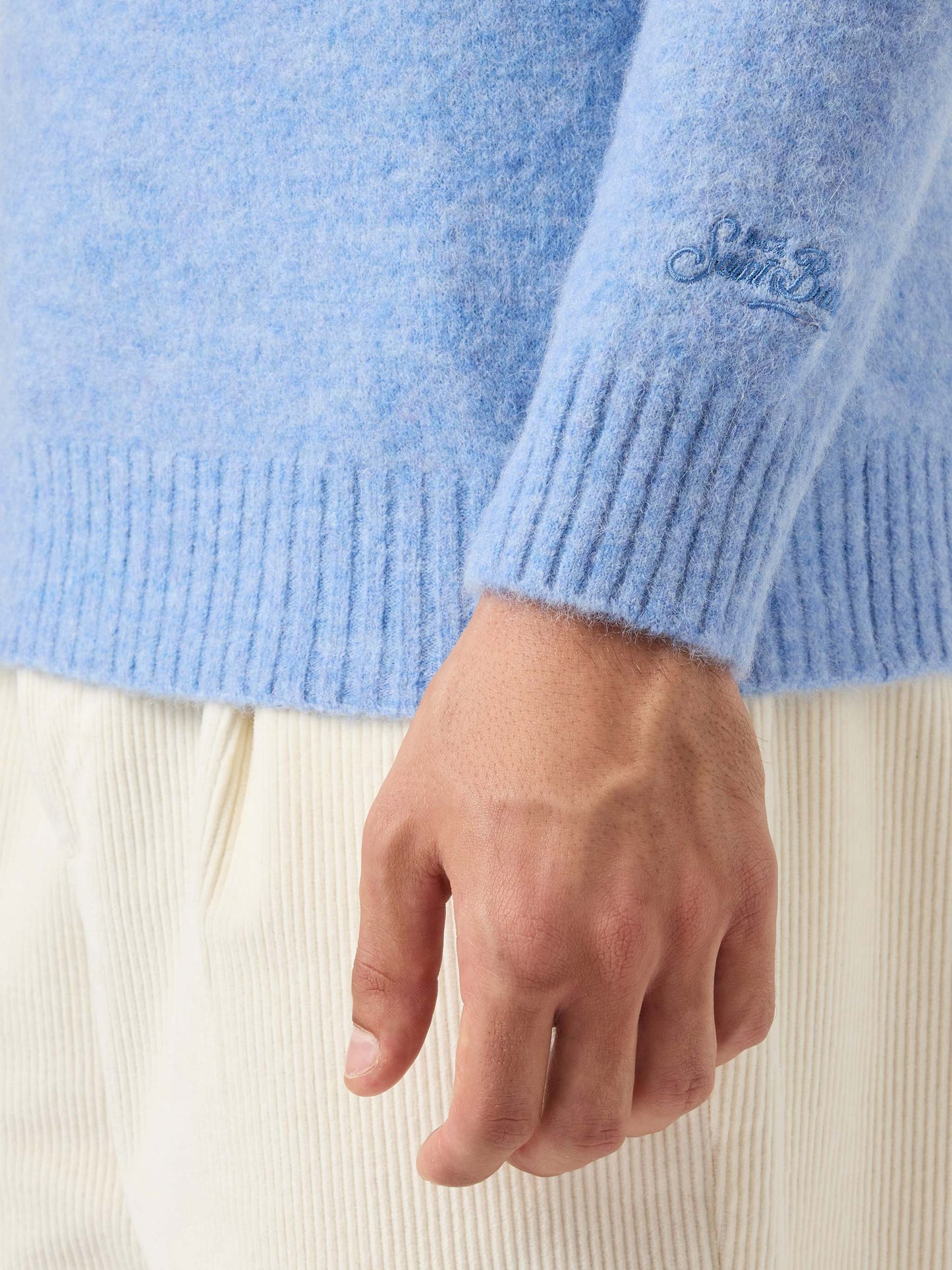 Maglione Regent in alpaca stretch azzurro chiaro