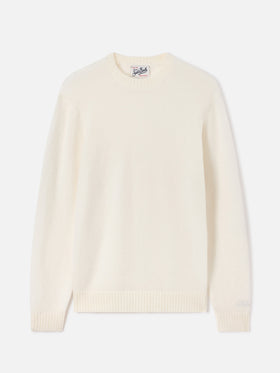 Jersey de cuello redondo Regent Off white en mezcla de alpaca 