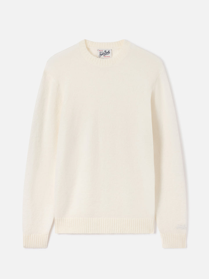 Off white Regent Rundhals-Pullover aus Alpaka-Mischung 