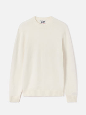 Off white Regent Rundhals-Pullover aus Alpaka-Mischung 